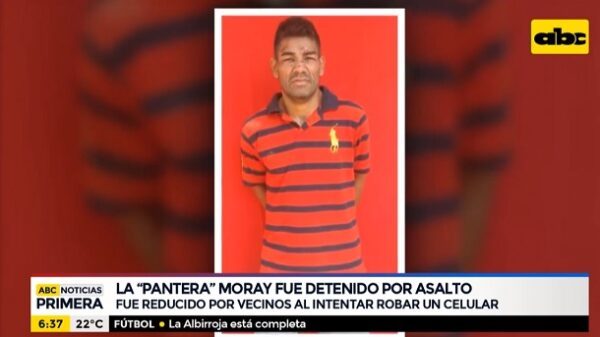 Detienen a "La Pantera" Moray tras intento de robo en Asunción