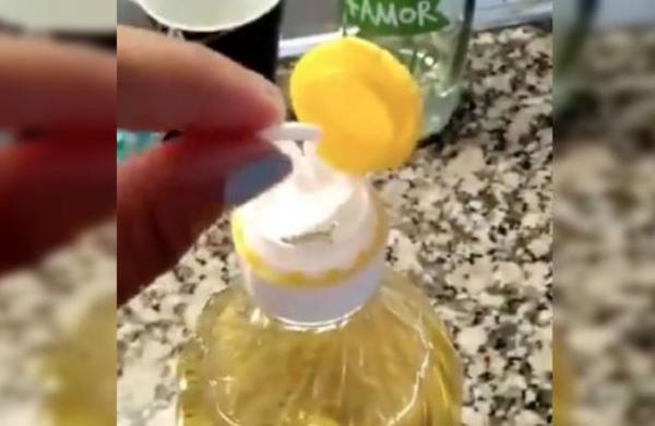 La curiosa utilidad del anillo plástico que viene en la tapa de las botellas de aceite - C9N