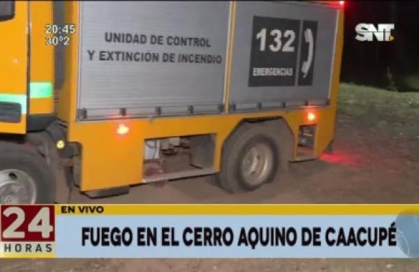 Fuego en el Cerro Aquino de Caacupé - SNT