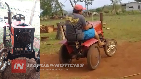 CAPITÁN MEZA: INGENIOSO PRODUCTOR DE EDELIRA’I FABRICÓ UN TRACTOR