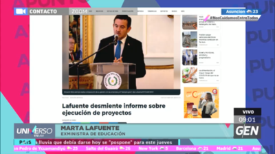 HOY / Marta Lafuente, exministra de Educación, desmiente informe sobre ejecución de proyectos