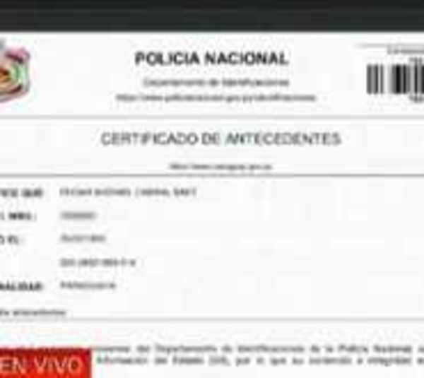 Ahora los antecedentes policiales ya están en forma digital  - Paraguay.com