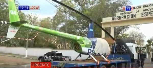 Helicóptero incautado fue trasladado hasta la Agrupación Especializada | Noticias Paraguay