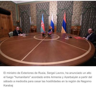 Entró en vigor el alto al fuego en Nagorno Karabaj acordado por Armenia y Azerbaiyán