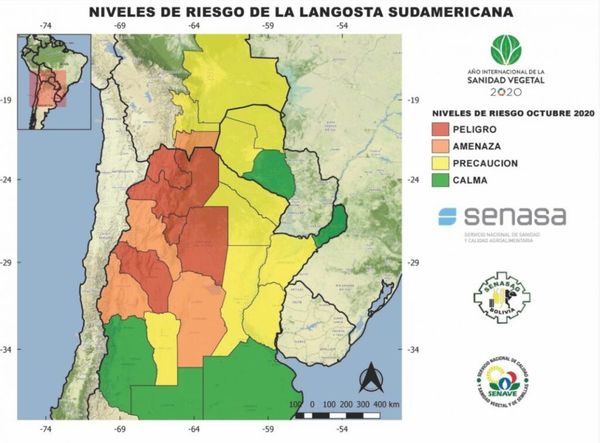 Langostas al acecho: trazan mapa de riesgo