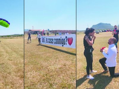 Le pidió matrimonio a su amor caído del cielo