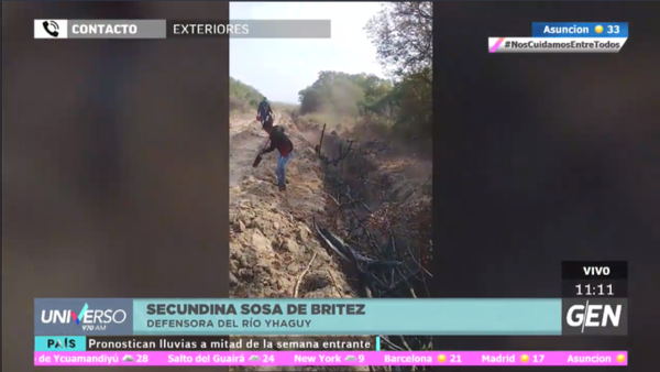 HOY / Secundina Sosa de Brítez, defensora del Río Yhaguy: Denuncian que un empresario abrió ilegalmente un canal
