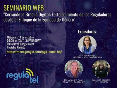 CONATEL organiza Seminario Web Internacional “Cerrando la Brecha Digital'