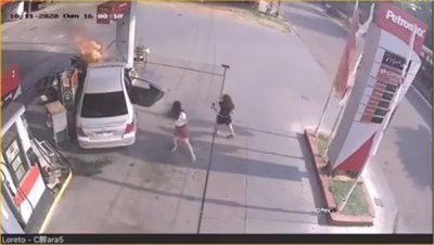 Joven atropelló un dispensador de combustible y casi provoca una tragedia - Nacionales - ABC Color
