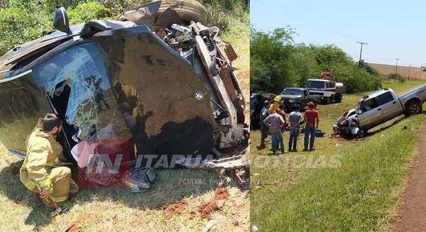 CHOQUE FRONTAL Y VUELCO DE VEHÍCULO SOBRE LA RUTA N° 6.