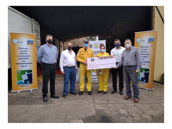 Telebingo Triple entrega equipamientos para Bomberos Voluntarios por 60 millones de guaraníes