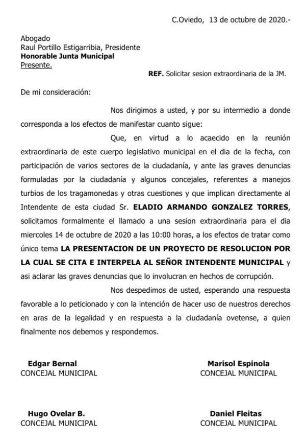Junta Municipal de Coronel Oviedo llama a nueva sesión extraordinaria – Prensa 5