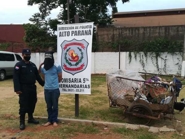 Reciclador atrapado infraganti al intentar ingresar a comercio