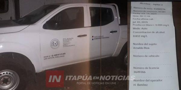 ATRAPAN A FUNCIONARIO ALCOHOLIZADO AL MANDO DE UNA CAMIONETA DEL MINISTERIO DE LA NIÑEZ.