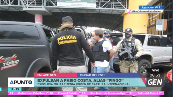 HOY / El delincuente brasileño Fabio Costa, alias Pingo, fue expulsado hace instantes de nuestro país