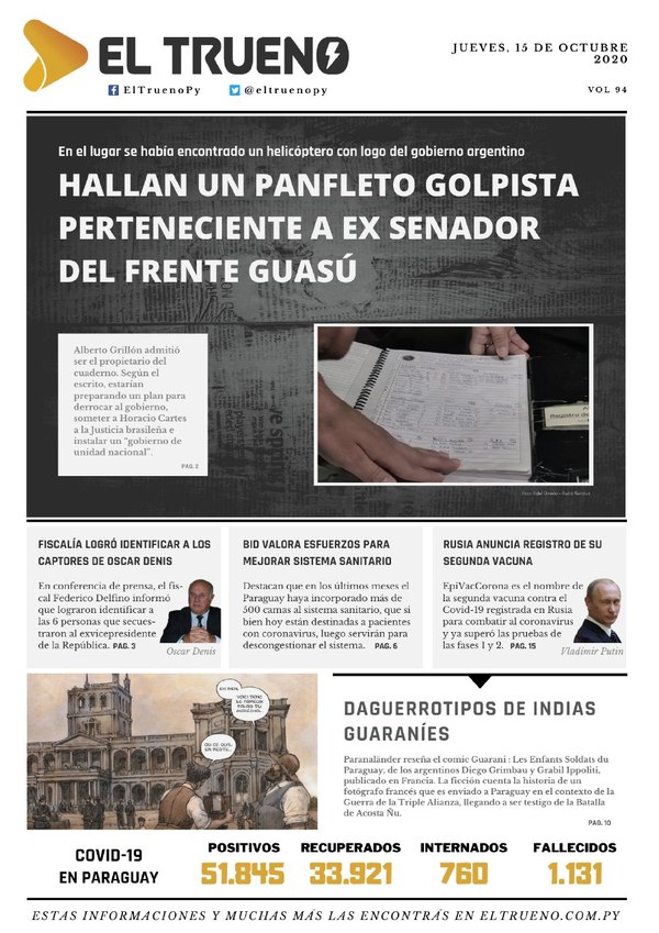 E-paper 15 de Octubre 2020 - El Trueno