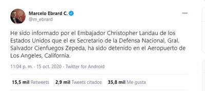 EE.UU. acusa de narcotráfico a ministro de Defensa de Peña Nieto, según medios - Mundo - ABC Color