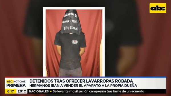 Hermanos detenidos tras ofrecer lavarropas robada - ABC Noticias - ABC Color