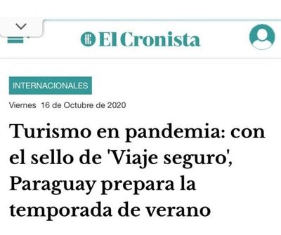Medios argentinos destacan a Paraguay como destino seguro para el turismo - El Trueno
