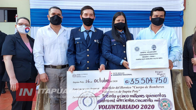 SUPERVISIÓN EDUCATIVA REGIÓN 7 ENTREGÓ MILLONARIO APORTE A BOMBEROS