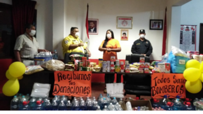 Entregan donaciones a bomberos de San Lorenzo