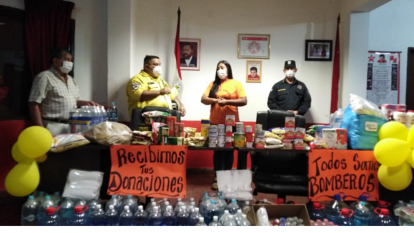 Entregan donaciones a bomberos de San Lorenzo
