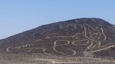 Descubren geoglifo en forma de felino en la Pampa de Nasca, Perú