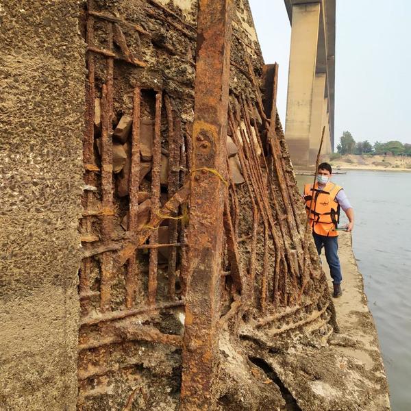 Pedestal averiado del Puente Remanso será reparado