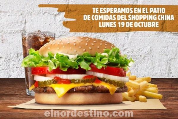 Burguer King está de vuelta como vos querés en el patio de comidas de Shopping China en Pedro Juan Caballero