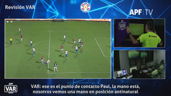 La conversación del VAR para cobrar penal en Cerro-Luqueño