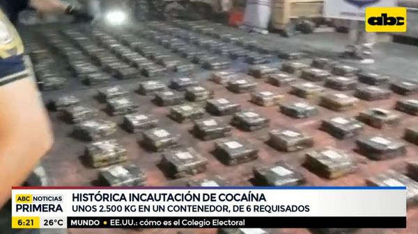 Incautan histórica carga de 2.500 kg de cocaína - ABC Noticias - ABC Color