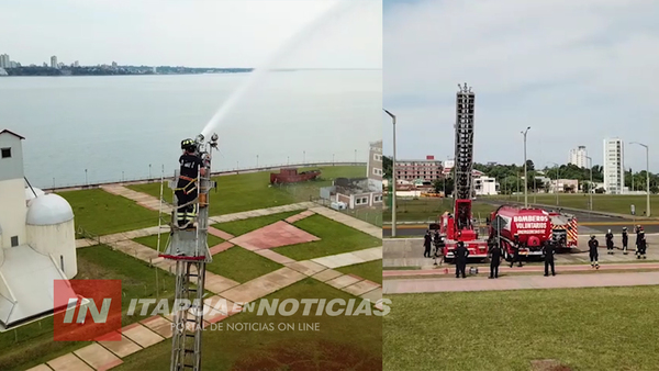 IMPRESIONANTE DESPLIEGUE BOMBERIL DE PRÁCTICA EN ENCARNACIÓN