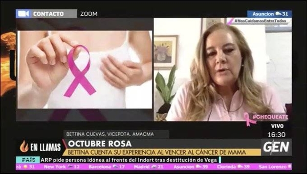 HOY / Bettina Cuevas, vicepresidenta de la AMACMA, comenta su experiencia de vencer al cáncer de mamá