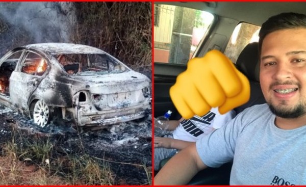 Denuncian desaparición de un joven y encuentran su vehículo incinerado