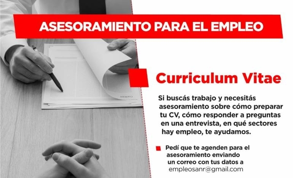 HOY / Oficina de Empleo de la ANR brinda asesoramiento gratis para mejorar la empleabilidad