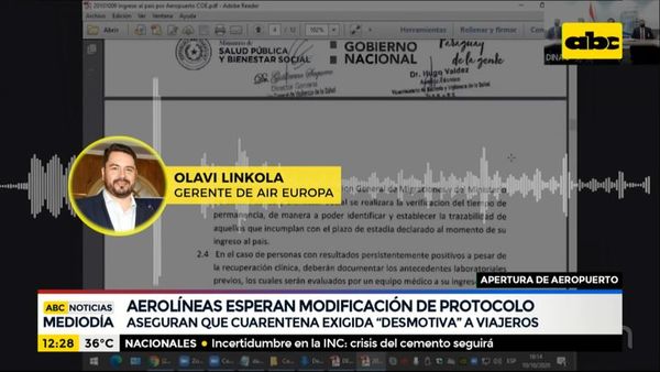 Aerolíneas esperan modificación de protocolo - ABC Noticias - ABC Color