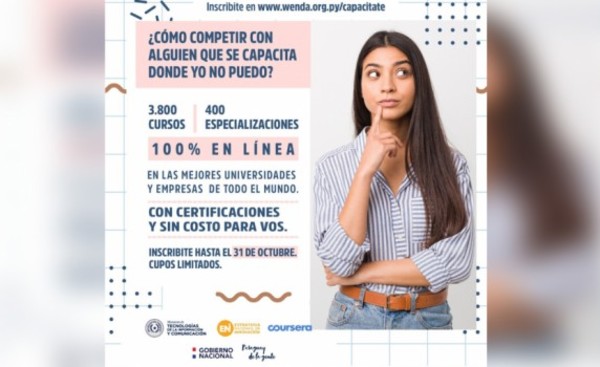 Paraguayos disponen de 25.000 cupos para cursos en línea