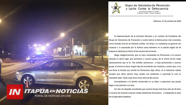 GUARDIA CIVIL DE CC.UU. NIEGA ENCUBRIMIENTO DE PROCESADO POR SUP. HOMICIDIO CULPOSO