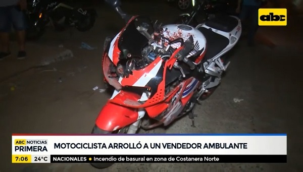 Muere vendedor ambulante tras ser embestido por motociclista