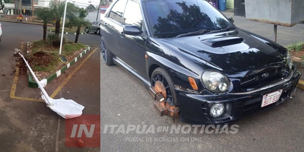 CONDUCTOR CHOCÓ Y DERRIBÓ UN ALUMBRADO EN LA AVDA. IRRAZABAL