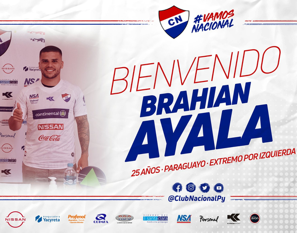 Nacional le da la bienvenida a Brahian Ayala