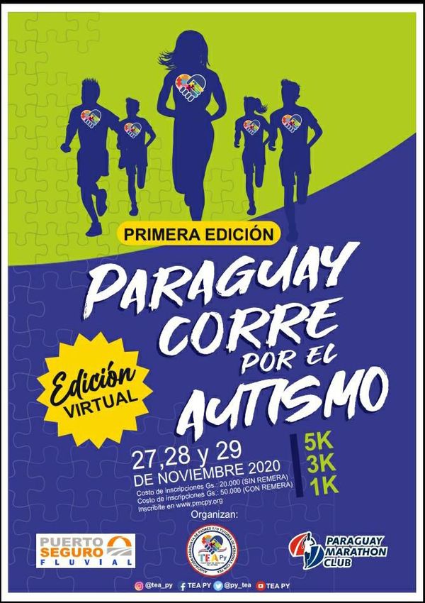 Primera corrida virtual por el autismo será en noviembre  - Nacionales - ABC Color