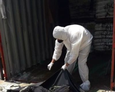 Encuentran 6 cuerpos en contenedor