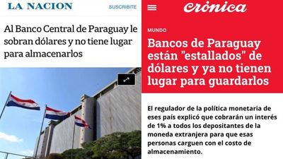 Medios argentinos se hacen eco del exceso de circulante de dólares en Paraguay - El Trueno