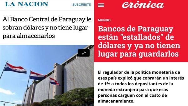 Medios argentinos se hacen eco del exceso de circulante de dólares en Paraguay - El Trueno