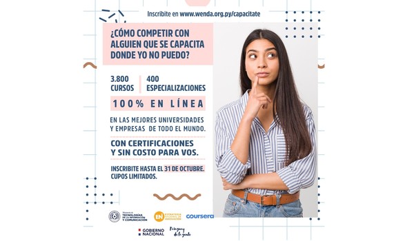 Paraguayos disponen de 25.000 cupos para cursos en línea con certificaciones sin costo