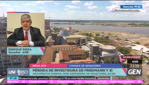 HOY / Enrique Riera dijo que la pérdida de investidura de Rodolfo Friedman y Javier Zacarías Irún depende de la unidad de los opositores