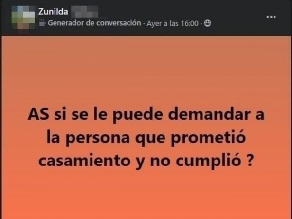 ¿Se puede demandar por no cumplir la promesa de casarse?
