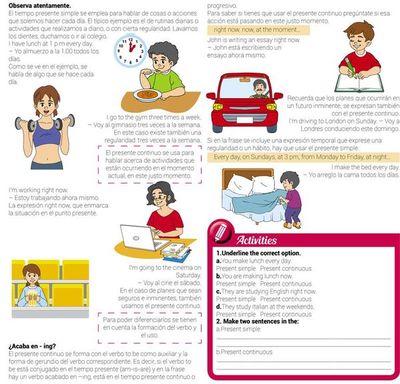 Present continuous vs. Present simple  - Escolar - ABC Color