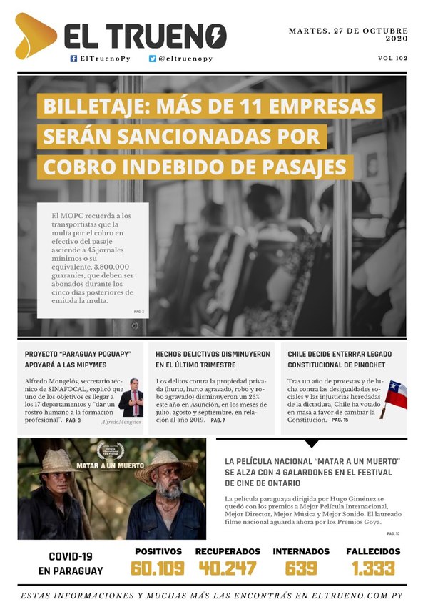 E-paper 27 de Octubre 2020 - El Trueno